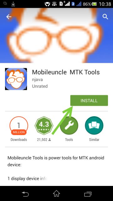 Install Mobileuncle MTK Tools Google Play Store