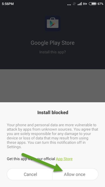 Allow Installation Of APK From Unknown Sources