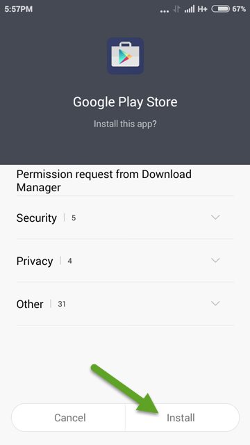 Allow Permission Request To Install Google Play Store