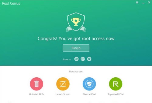 Congrats You Have Got Root Access now Root Genius Message