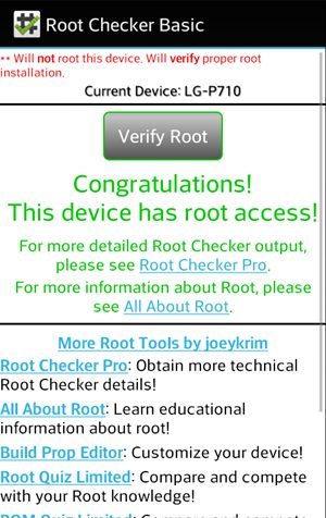 LG Optimus L7 II P710 Root Access Available Successfully Rooted