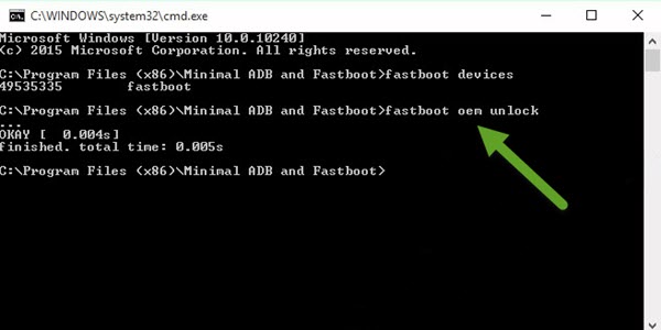 Minimal ADB And Fastboot Command fastboot oem unlock