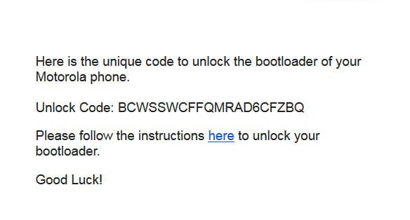 Moto E Bootloader Unlock Key