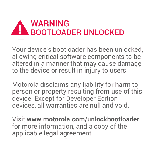 Motorola Moto E Bootloader Unlocked