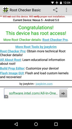 Root Access Is Available Root Checker Google Nexus 5