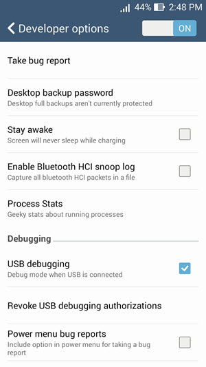 Asus Zenfone 2 USB Debugging