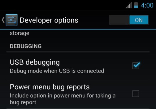 Enable USB Debugging Nexus 9