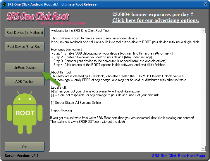 UnRoot Device SRSRoot