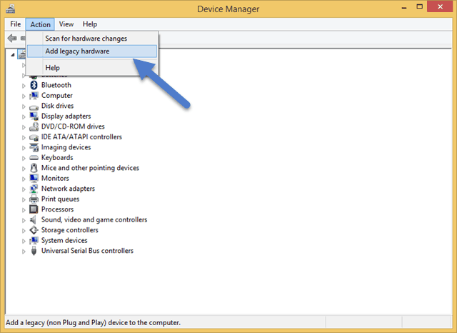 Add Legacy Hardware Device Manager
