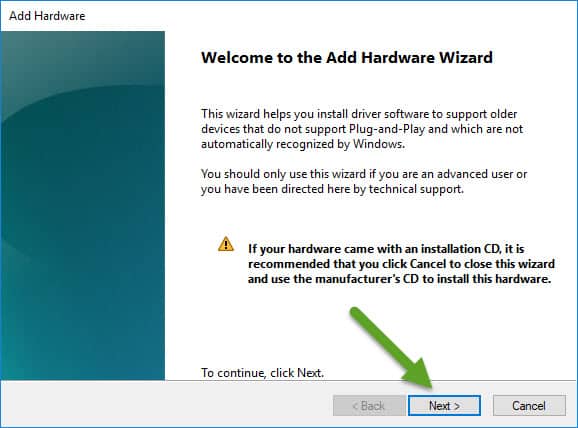 Welcome to the Add Hardware Wizard VCOM Driver