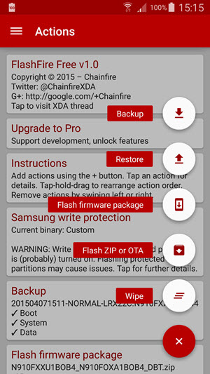 Flashfire App Flash ZIP or OTA