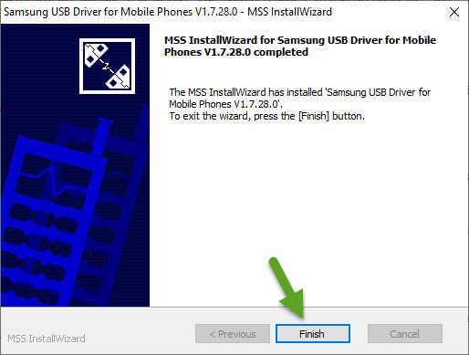 Samsung USB Driver Installation Completed