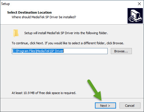 Select Destination File SP Driver